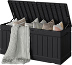 Devoko 78 Gallon Deck Box, Waterproof Resin Outdoor Storage Box by DEVOKO