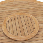 Modway Wellspring Outdoor Patio Round Teak Wood 63" Dining Table in Natural - Image 2
