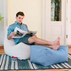 Jaxx Leon Outdoor Bean Bag Ottoman, Ocean Blue - Image 5