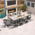 PURPLE LEAF 8-Piece Patio Dining Set Outdoor Furniture Rectangular Table and by PURPLELEAF