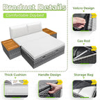 Greesum Outdoor Daybed Set Multifunctional Wicker Lounge Bed Furniture - Image 6