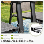 Sophia & William Outdoor Dining Set 7 Pieces, 6 x Aluminum Stackable Chair - Image 3