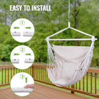 Backyard Expressions Hammock Chair Hanging Rope Swing Chair, 2 Pillows - Image 6