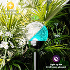 GIGALUMI Solar Outdoor, Cracked Glass Ball Solar Garden Lights, Color Changing - Image 3