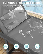 Aluminum Chaise Lounge Chair Outdoor, Foldable & No Assembly Pool Lounge Chairs - Image 7