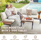 NATURAL EXPRESSIONS Outdoor Furniture Set, L Shape Patio Sectional, Metal - Image 6