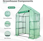 Aoodor Walk-in Greenhouse with 4 Shelves, 4.7×2.5×6.4 ft Outdoor Garden Plant - Image 3