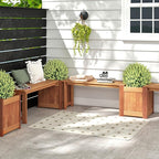 Giantex 2-in-1 Outdoor Bench - Image 2