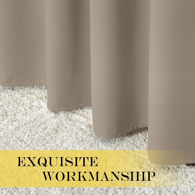 NICETOWN Taupe Blackout Curtains - Image 4