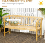 Outsunny Wooden Patio Bench, Outdoor Garden Bench - Image 4