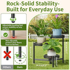 Metal Plant Stand Indoor Outdoor, 3 Tier Corner Tall Plant Shelf - Image 3