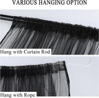 10 x 10 Outdoor Black Tulle Backdrop Curtains Waterproof Voile Sheer Screen - Image 4