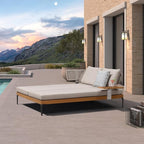PURPLE LEAF Outdoor Daybed Patio Loveseat Sofa 2-Person Aluminum Chaise Lounge - Image 2