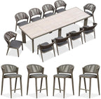 PURPLE LEAF 11-Piece Patio Dining Set Outdoor Furniture Rectangular Table and by PURPLELEAF