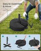 SONGMICS Umbrella Base, Round Patio Umbrella Stand, Sand Fillable Bag 66 lb - Image 6