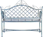 Safavieh PAT5017C Outdoor Collection Abner Antique Blue Wrought Iron 46-inch - Image 5