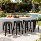 Stackable Metal Bar Stool Backless Indoor-Outdoor Counter Stools Fullmetal - Image 2
