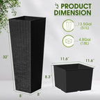 Devoko Resin Tall Planters for Outdoor Plants Set of 2, Large Taper Outdoor - Image 7