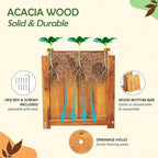Idzo Set of 2 Hardwood Outdoor Flower Box, Durable Acacia Wood Flower Boxes - Image 6