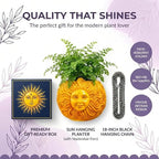 Fun & Unique Sun Face Hanging Planter Quirky Celestial Decor - Image 5