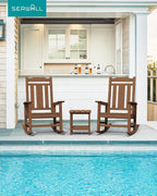 SERWALL Oversized Rocking Chair Set of 2 Outdoor, HDPE Outdoor Rocking Chair - Image 2