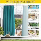 NICETOWN 2 Panels Outdoor Curtains Waterproof Pocket & Back Tab on Top & Bottom - Image 8