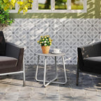 HollyHOME Round Metal Side Table, Rust-Resistant Patio Small Plant Stand - Image 8