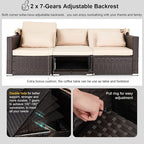 HOMREST 6 Pieces Patio Furniture Sets, Rattan Daybed - Image 5