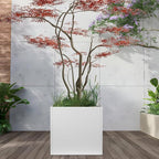 White Steel Planter Square Outdoor Planters Galvanized Steel Planter Box 26 - Image 5