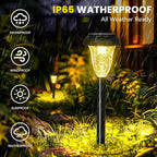 GIGALUMI 16 Pack Solar Lights Outdoor Waterproof, Warm White Pathway Light - Image 5