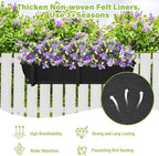 Riare 4 Pack 36 Inch Black Fabric Window Box Liners- Felt Square Trough Planter - Image 3