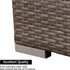 Wisteria Lane 2 Piece Patio Armless Sofa, Outdoor Wicker Sectional Furniture - Image 7