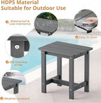 LUE BONA Outdoor Side Table Set of 2, HDPS Small Outdoor Table, Adirondack Side - Image 6