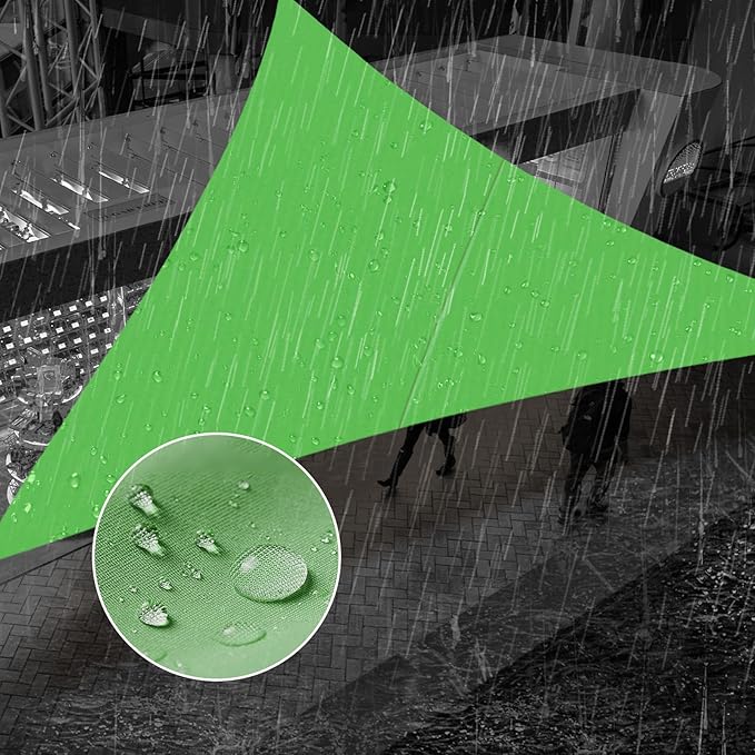 SUNNY GUARD Waterproof Sun Shade Sail 13'x13'x13' Lemon Green Triangle UV Block by SUNNYGUARD