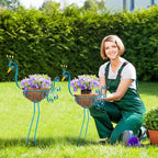 Set of 2 Blue Peacock Outdoor Planters - Image 7