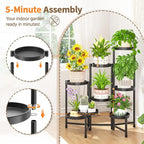LASZOLA 8 Tiered Folding Tall Plant Stand Indoor - Image 5