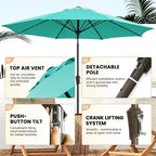 Ayge 9FT Large Outdoor Patio Umbrella Market Table Umbrella-UV Resistant - Image 2