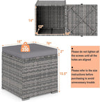 RELAX4LIFE Wicker Outdoor Storage Ottoman - Image 3
