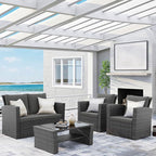 Wisteria Lane 4 Piece Patio Furniture Set, Wicker Outdoor Patio Conversation - Image 2