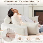 Antetek Oversized Round Chaise Longue Chair Indoor, Modern 55-inch Upholstered - Image 4