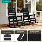 SERWALL Outdoor Rocking Chair Set of 2, Oversized Rocking Chair - Image 6