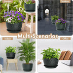 12 Inch Wide Water Ripples Flower Pots - Image 6