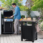 Keter Unity Small 40 Gallon Grill Prep Table and Storage Cart, Portable Serving - Image 5