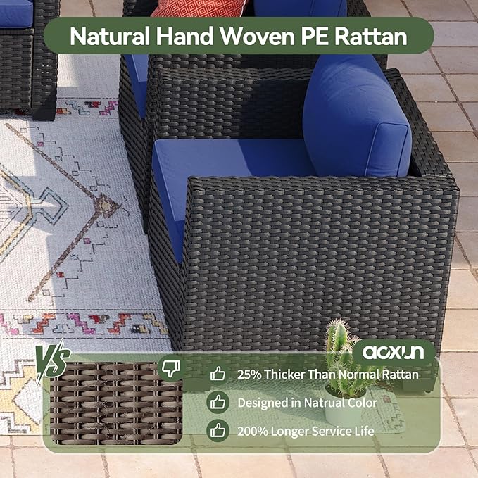 Aoxun 4 Piece Outdoor Patio Furniture Set 4 Seats - Image 3