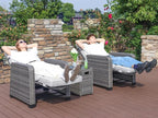 Restland Outdoor Recliner with Independent Adjustable Back & Footrest Wicker - Image 3