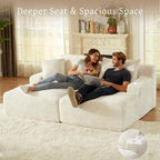 80" Double Chaise Lounge Chair Indoor, Oversized Boneless Couch Comfy - Image 4
