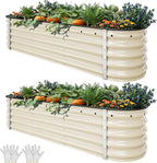 YITAHOME 17" Tall 6 in 1 Large Raised Garden Bed Kit, 6.5x2x1.4ft Galvanized by YITAHOME