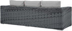 Modway Summon Wicker Rattan Outdoor Patio Sunbrella Sofa in Canvas Gray - Image 3