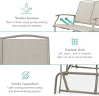 Best Choice Products 2-Person Outdoor Patio Swing Glider Steel Bench Loveseat - Image 5