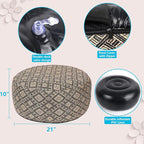 Woven Inflatable Ottoman D21”x H10” Outdoor Indoor Pouf Patio Footrest Stool - Image 2